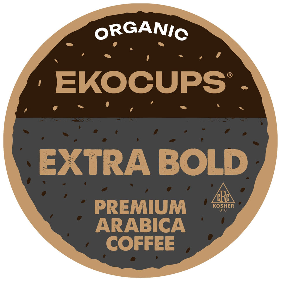 EKOCUPS Organic Extra Bold Roast pack for easy, sustainable mornings.