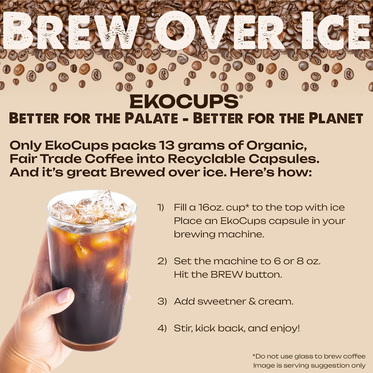 EKOCUPS organic vegan decaf pod suitable for eco-conscious households.