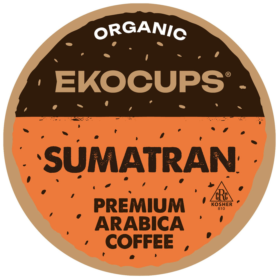 EKOCUPS Sumatra coffee pods, 40-count pack for Keurig brewers.