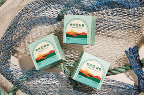 Ekone Original smoked oysters six-pack packaging, shelf-stable and ready to enjoy.
