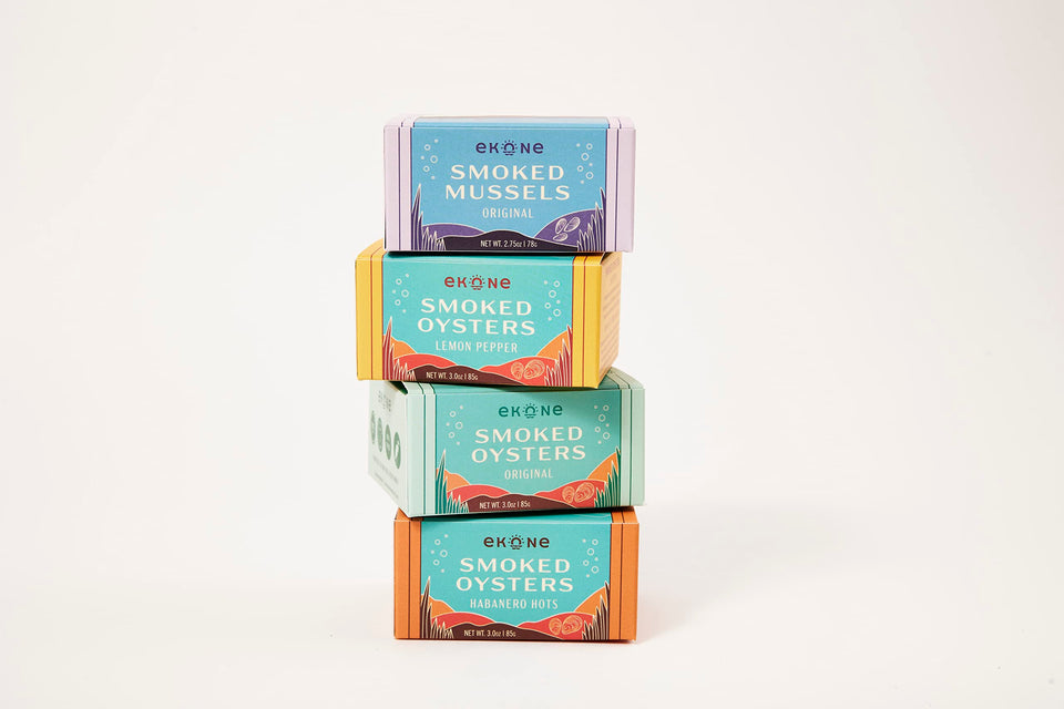 Ekone original smoked oysters tin for quick, protein-rich snacking.
