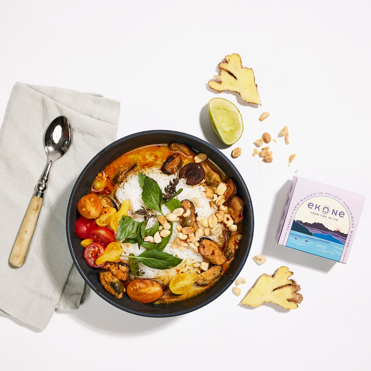 Ekone sampler pack tins showcased for versatile coastal flavors.