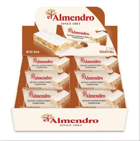 El Almendro Crunchy Almond Turron bar wrapped, ideal for gifting or dessert cravings.