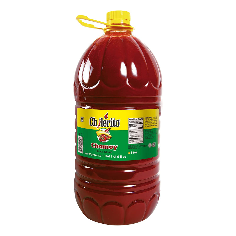 El Chilerito Chamoy Sauce 5L jug front view, ideal for bulk party prep.