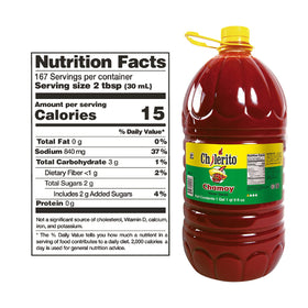 El Chilerito Chamoy Sauce 5L jug glossy texture close-up for rich glaze.