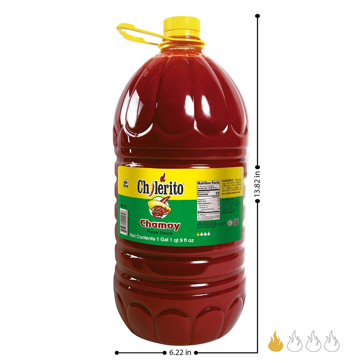 El Chilerito Chamoy Sauce 5L jug being poured, ready to add flavor.