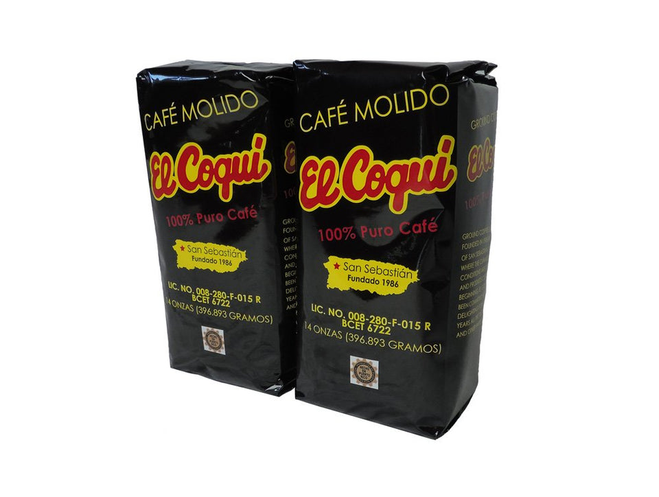 Cafe El Coqui Puerto Rican Coffee 2-pack for full-bodied drip coffee with citrus notes.