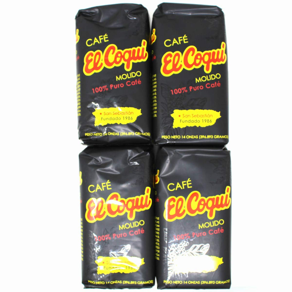 El Coquí Puerto Rican ground coffee 4-pack bag ready to brew