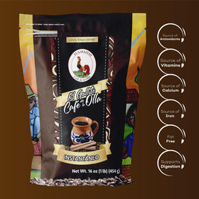 EL GALLITO Café de la Olla 1lb packaging on shelf.
