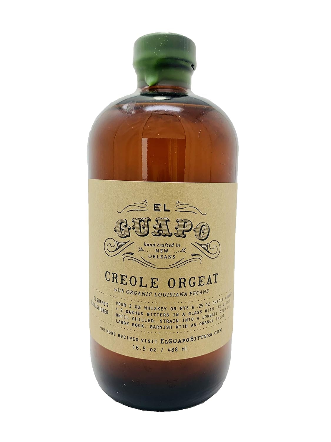 El Guapo Bitters Creole Orgeat Syrup bottle showing rich flavor for tiki-style drinks
