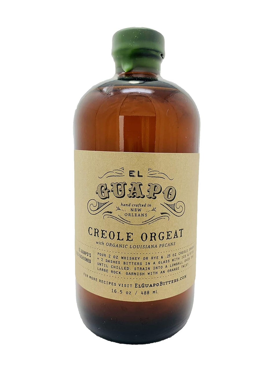 El Guapo Bitters Creole Orgeat Syrup bottle showing rich flavor for tiki-style drinks