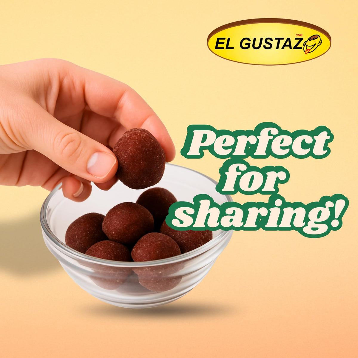 El Gustazo Tamarind Balls snack idea with beverages.