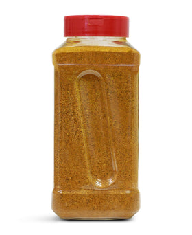El Mexicano bottle pours seasoning onto grilled vegetables for balanced taste.