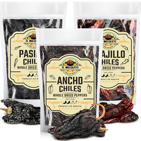 El Molcajete ancho chile whole for smoky, mild heat in moles, salsas, and enchiladas.