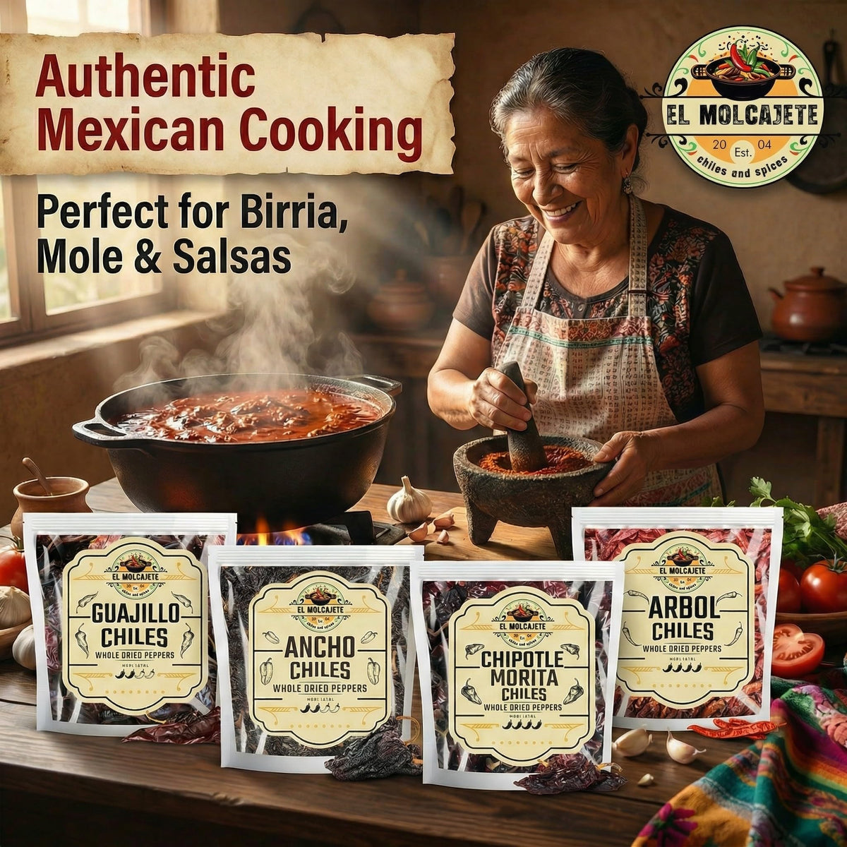 El Molcajete Guajillo chile – whole dried peppers for vibrant salsas