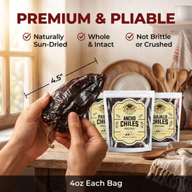 El Molcajete pasilla negro chile whole delivers earthy depth for gravies and rubs.
