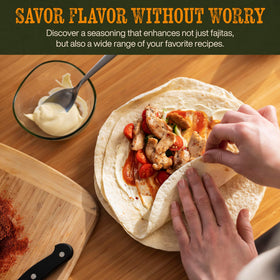 El Venado Fajita Sazon Rojo plated dish invites bold fajitas.