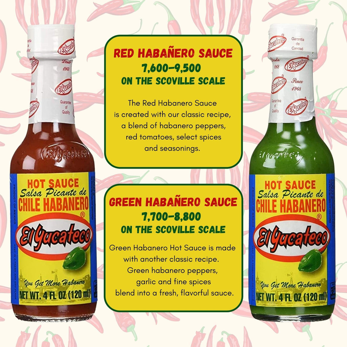 El Yucateco Caribbean bottle blends yellow habanero and carrots for a sweet, mild kick.