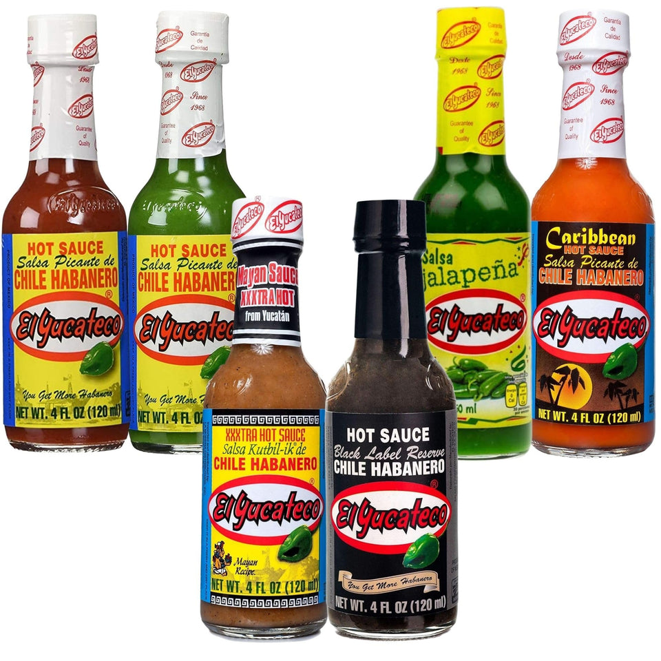 El Yucateco Red Habanero bottle adds bold heat to grilled dishes.
