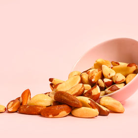 Elan Organic Brazil nuts sprinkled over a salad for extra crunch and nutrients