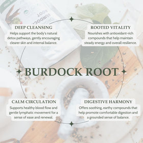 Elanen Naturals burdock root tea in a strainer ready to steep.