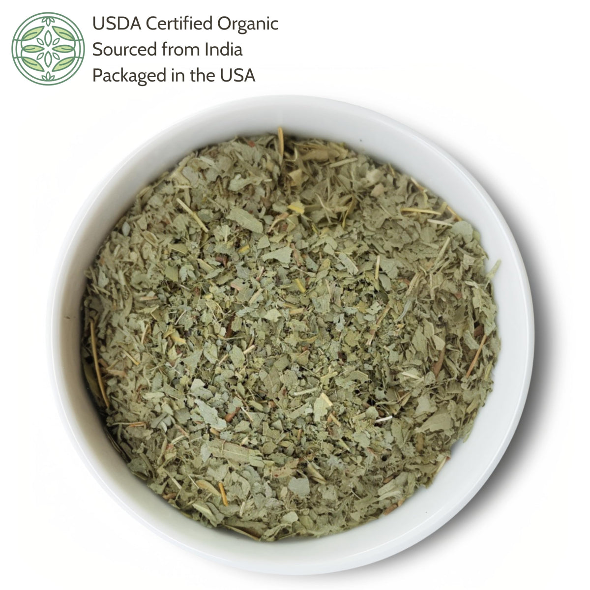 Elanen Naturals dried eucalyptus leaves laid flat show vibrant green color for blends