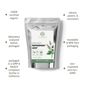 Elanen Naturals hand-picked mint leaves for premium flavor