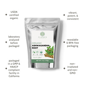 Elanen Naturals USDA Organic certification label on packaging signals quality.