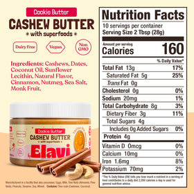 ELAVI Keto Cashew Butter spoon scooping creamy treat.