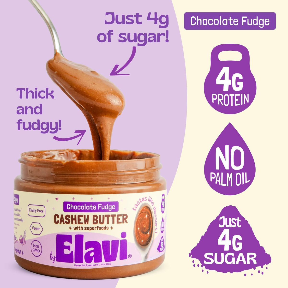 ELAVI Keto Cashew Butter variety pack, three flavors available