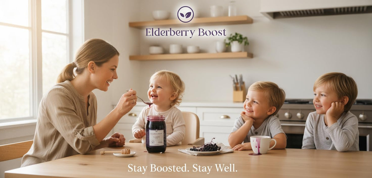 Elderberry Boost raw honey pour captures natural sweetness