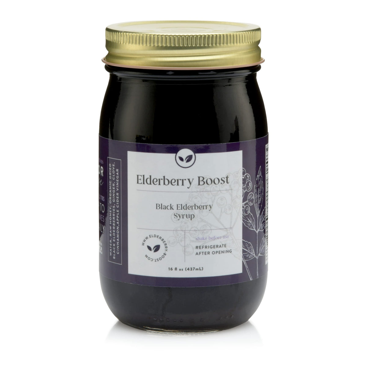 Elderberry Boost small-batch bottle front highlighting trusted immune support
