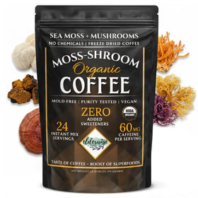 Elderwise Coffee front pack with premium blend and fair trade badge.