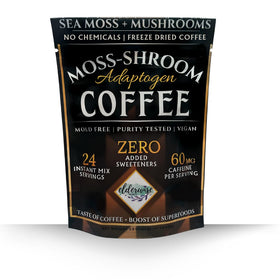 Close-up of Lion's Mane, Chaga, Reishi, Cordyceps, and Sea Moss ingredients.