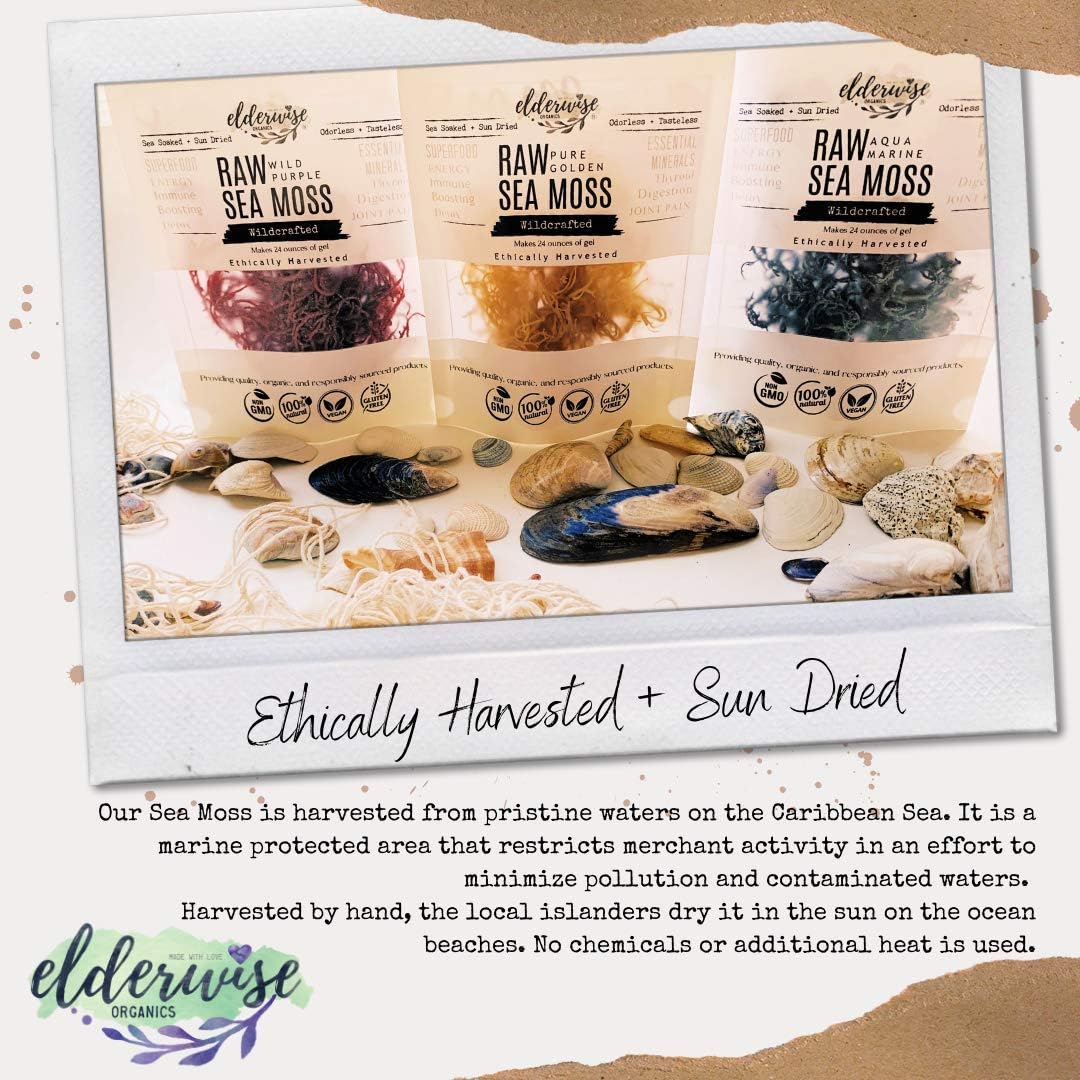 Elderwise family-owned brand, trusted ocean-grown sea moss source.