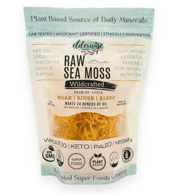 Elderwise Raw Sea Moss wildcrafted Saint Lucia, ready for soaking and gel prep for daily nutrition
