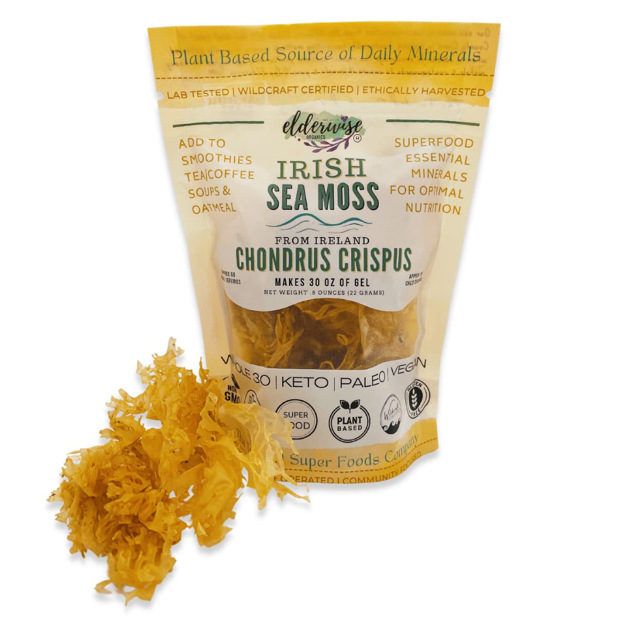 Elderwise sea-moss-smoothie-addition pairs with fruit for nutrient-friendly drinks