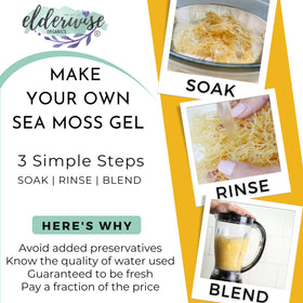 Elderwise Sea Moss Sun Dried Pack ready to rehydrate for quick gel creation