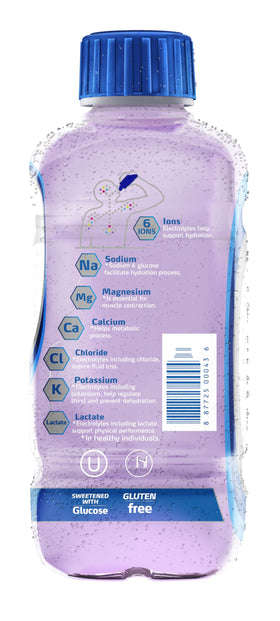 Electrolit Berry Bliss bottle pouring for quick hydration during activity
