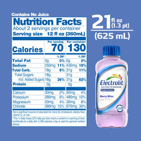 Electrolit Berry Bliss packaging box emphasizing value and convenience