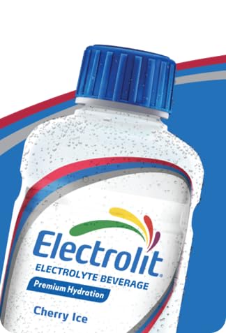 Electrolit Cherry Ice pack containing 12 bottles for daily hydration.