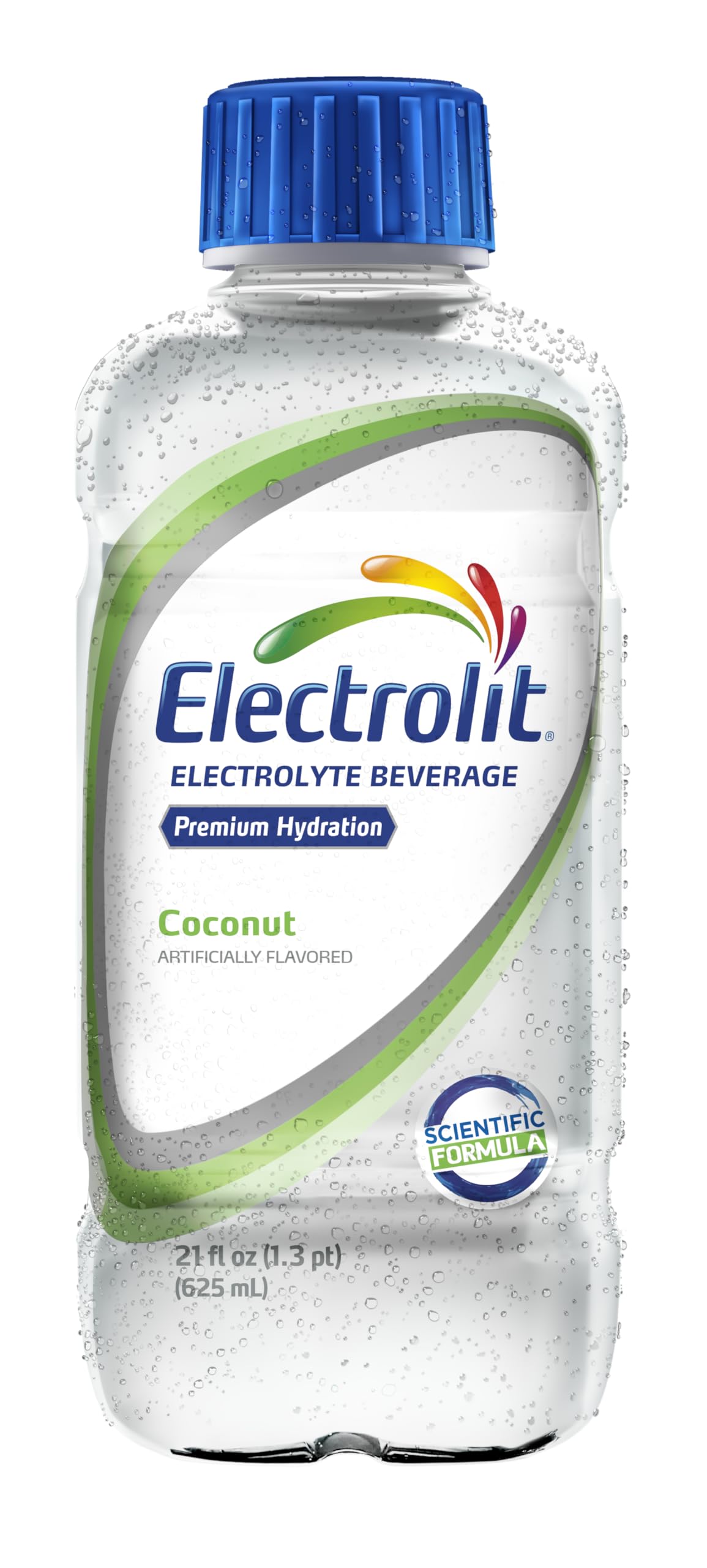 Electrolit coconut bottle side view ideal for on-the-go refills