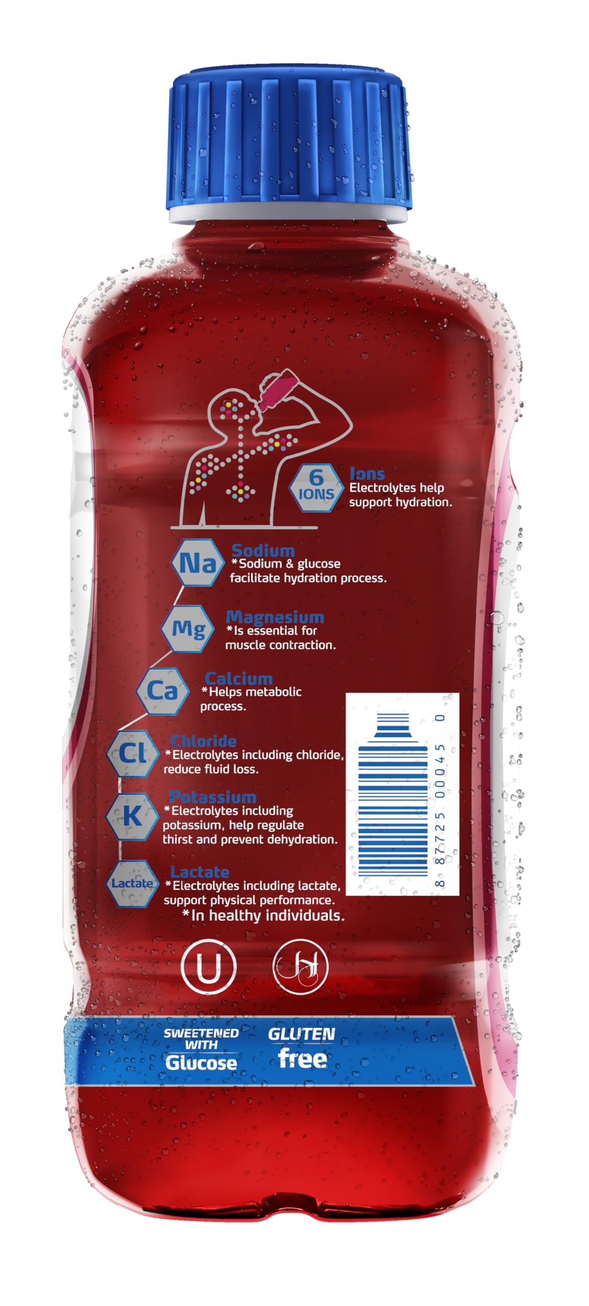 Electrolit Fruit Punch label closeup highlights premium ingredients and flavor.