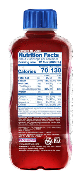Electrolit Fruit Punch 12-pack displays convenient family hydration on the go.