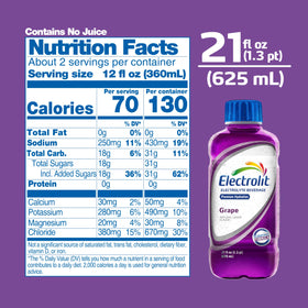 Grape Electrolit pack of 12 bottles for family hydration needs.