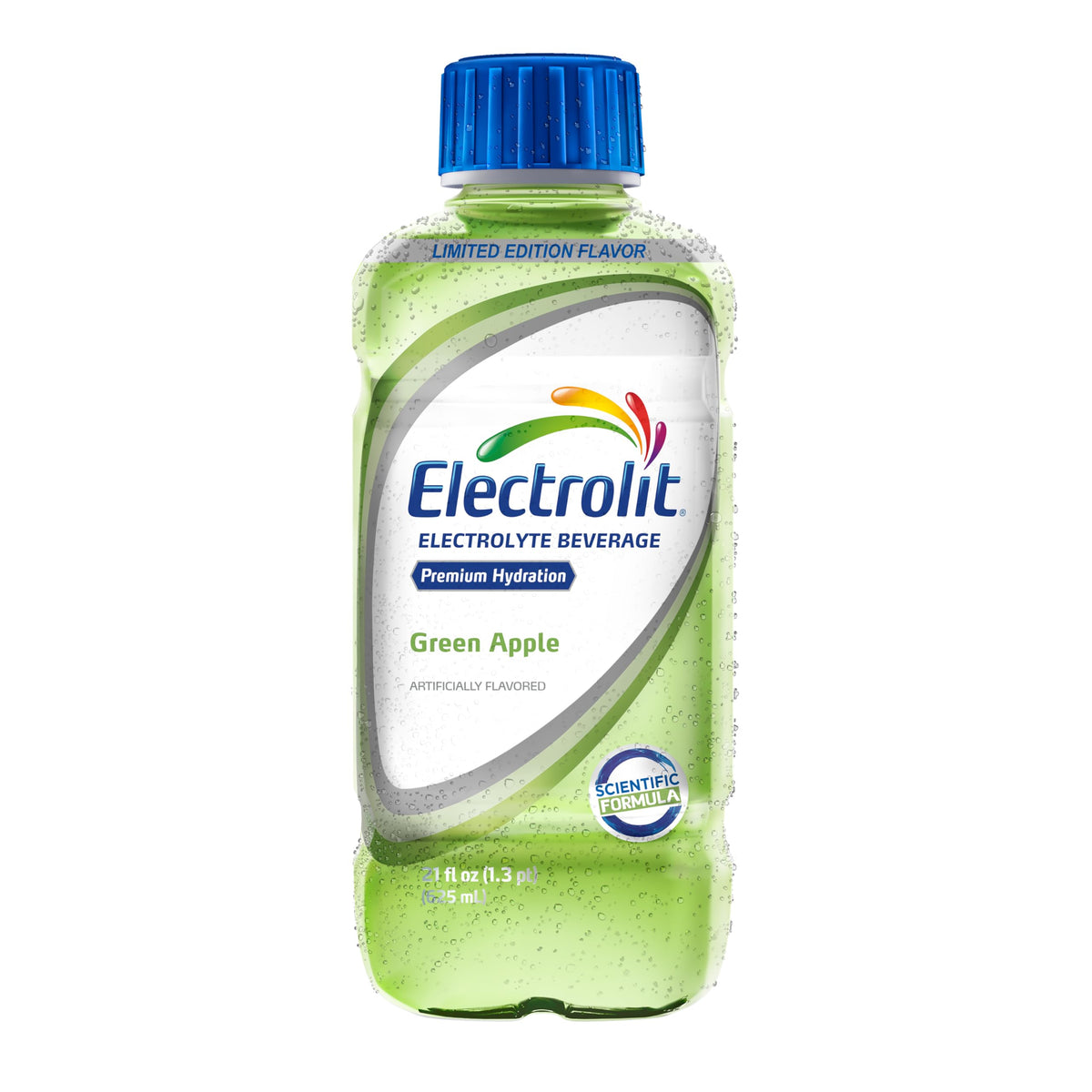 Electrolit Green Apple bottle pour for convenient, ready-to-drink hydration.