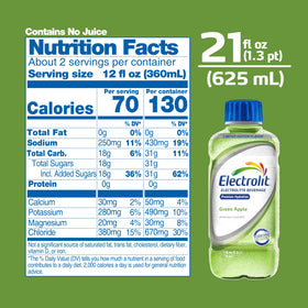 Electrolit Green Apple on-the-go bottle for gym or travel.