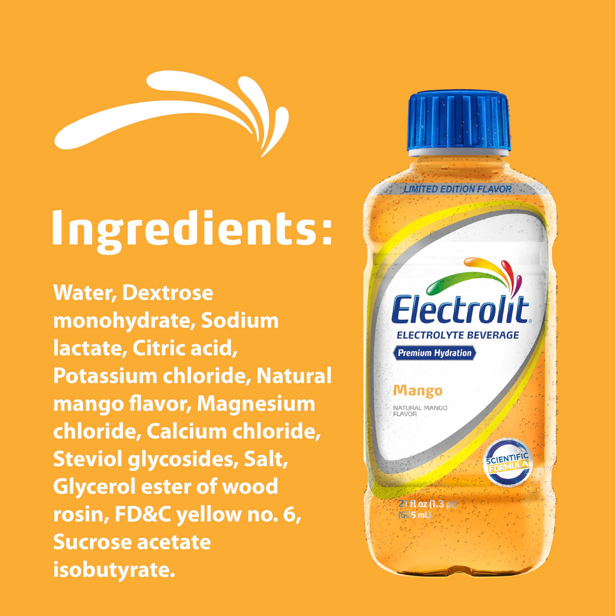 Electrolit Mango 12-pack on shelf for family hydration.