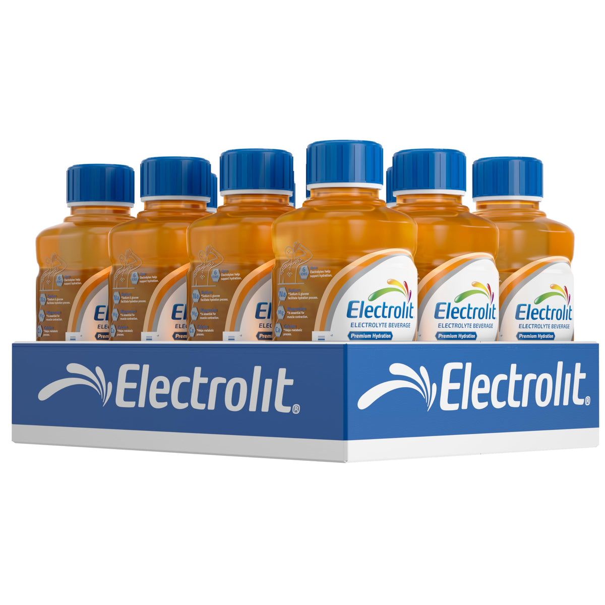 Electrolit orange bottle for on-the-go hydration