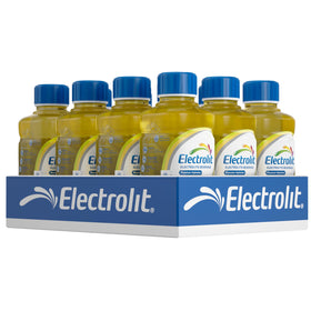 Electrolit passion fruit close-up bottle with vibrant flavor.